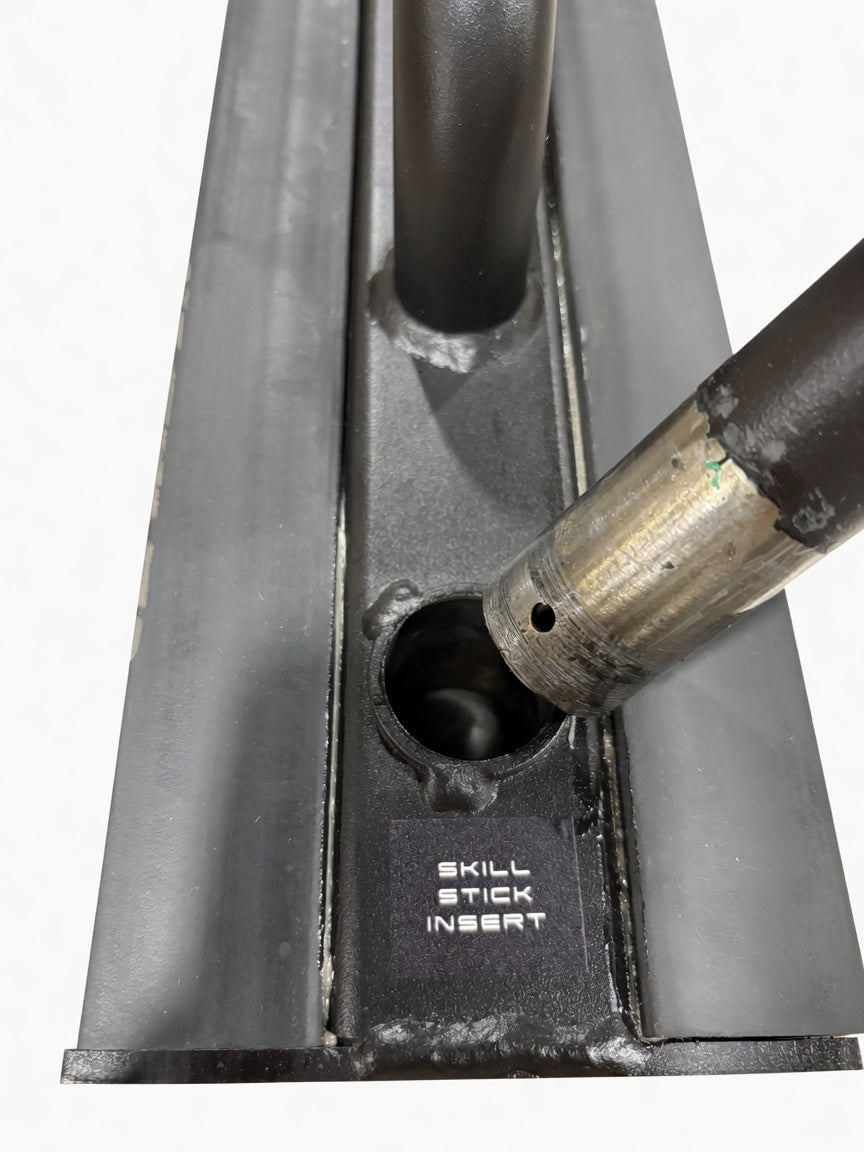 Close-up of skill stick insert on Give-N-Go Hockey Total Skill System 60 Inch Off-Ice Model