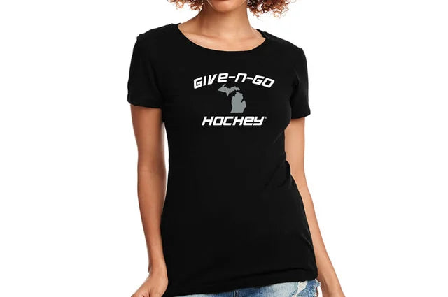 Womens Give-N-Go Hockey Michigan T-shirt