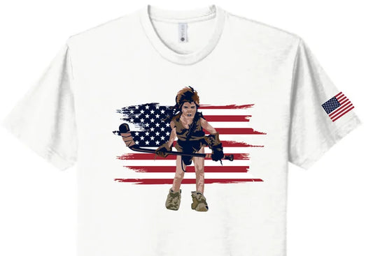 Youth and Adult American Warrior Kid Hockey Player T-shirt